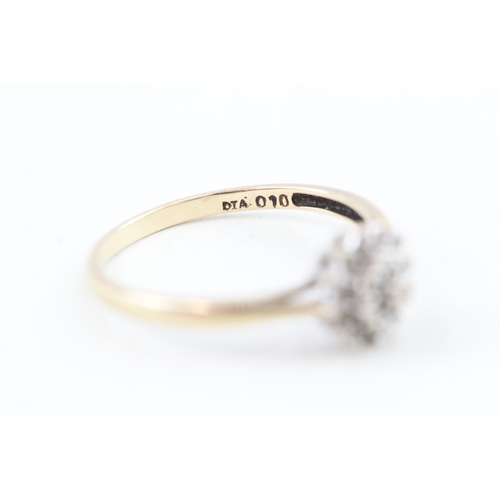 79 - 9ct gold vintage parve set diamond dress ring (1.6g) Size  P