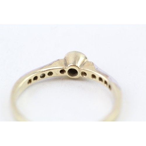 106 - 9ct gold diamond dress ring (1.5g) Size  N