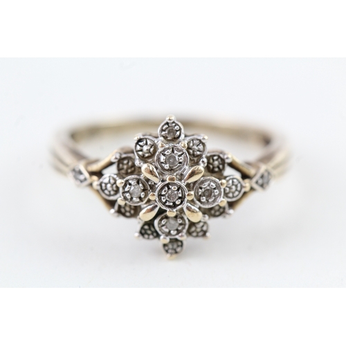 14 - 9ct gold vintage diamond dress ring (2.8g) Size  P