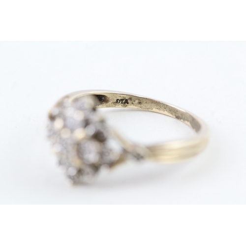 14 - 9ct gold vintage diamond dress ring (2.8g) Size  P