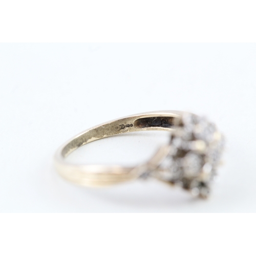 14 - 9ct gold vintage diamond dress ring (2.8g) Size  P