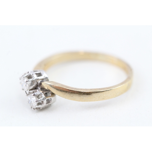 3 - 9ct gold diamond toi et moi ring (2.3g) Size  M