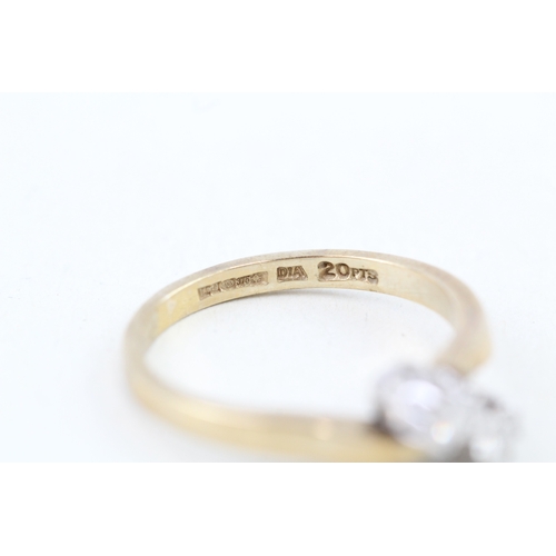 3 - 9ct gold diamond toi et moi ring (2.3g) Size  M