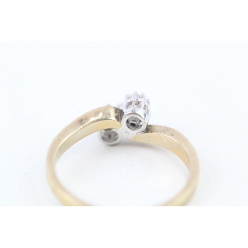 3 - 9ct gold diamond toi et moi ring (2.3g) Size  M