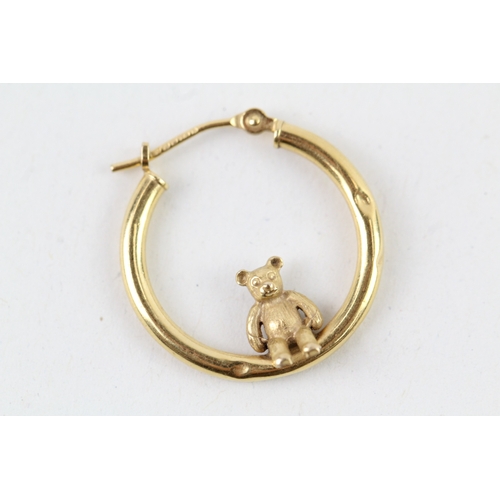 53 - 9ct gold teddy bear hoops (1.3g)