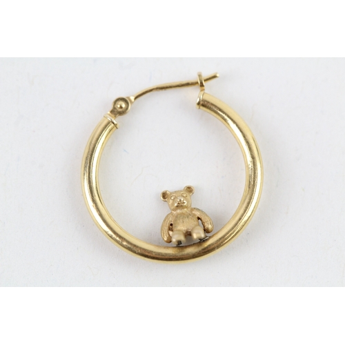 53 - 9ct gold teddy bear hoops (1.3g)