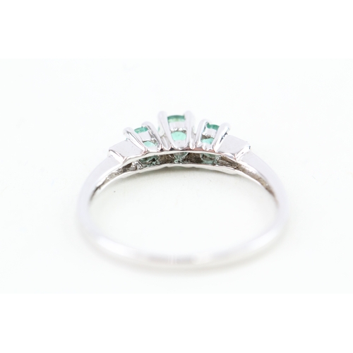 63 - 9ct gold emerald & diamond ring, claw set (1.9g) Size  N