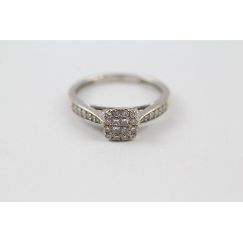 69 - 9ct gold diamond dress ring (2.6g) Size  O