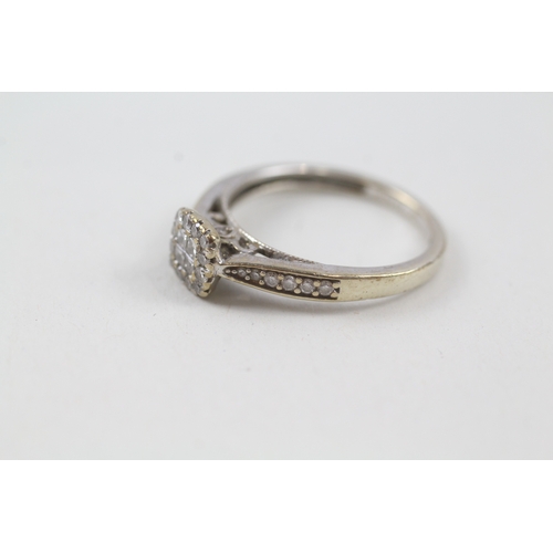 69 - 9ct gold diamond dress ring (2.6g) Size  O