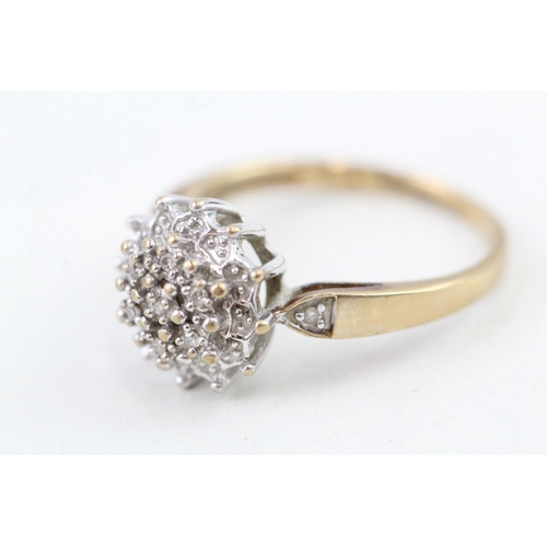 26 - 9ct gold parve set diamond dress ring, total diamond weight: 0.50ct (approximately) (2.4g) Size  L 1... 