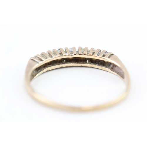 60 - 9ct gold diamond half eternity ring (1.7g) Size  S