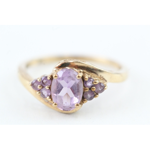 69 - 9ct gold amethyst dress ring (2.2g) Size  P