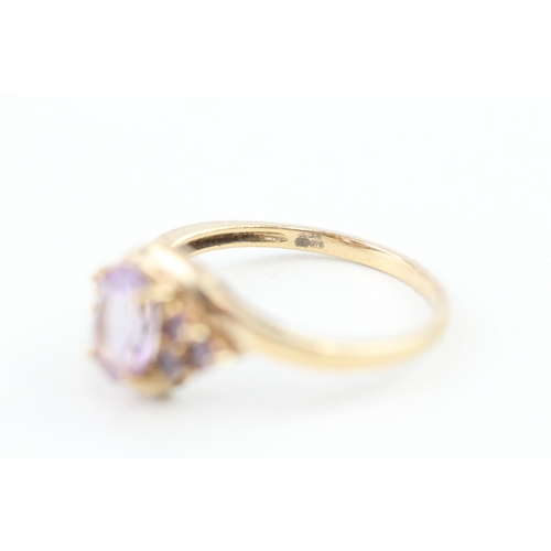 69 - 9ct gold amethyst dress ring (2.2g) Size  P