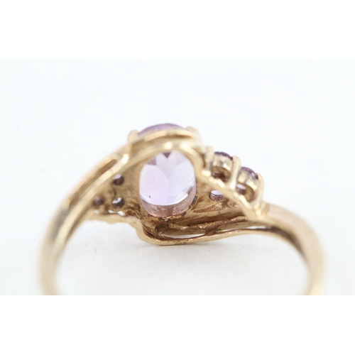 69 - 9ct gold amethyst dress ring (2.2g) Size  P