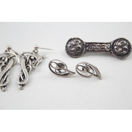 266 - Collection of Sterling Silver Celtic Jewellery inc. Ola Goria, Viking Ship 26g