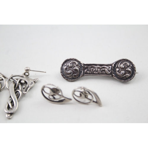 266 - Collection of Sterling Silver Celtic Jewellery inc. Ola Goria, Viking Ship 26g