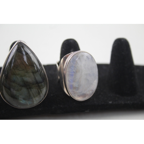 269 - Collection of Sterling Silver Gemstone Cocktail Rings inc. Labradorite 34g