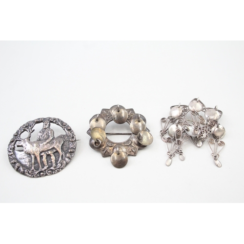 273 - Collection of Mixed Grade Silver Vintage Brooches inc. Solje 32g