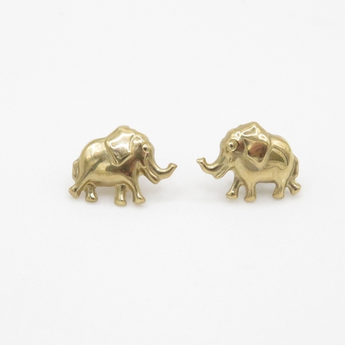 138 - 3 x 9ct gold teddy bear and elephant earrings (1g)