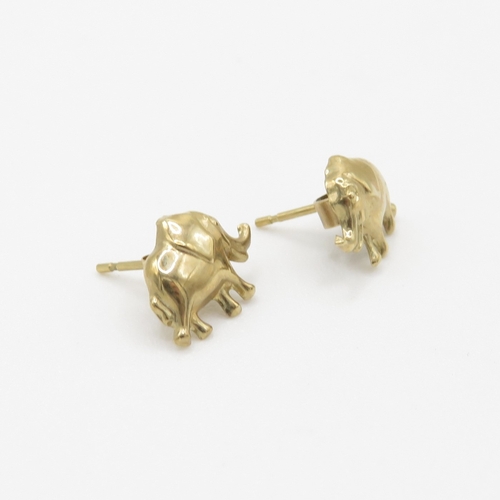 138 - 3 x 9ct gold teddy bear and elephant earrings (1g)