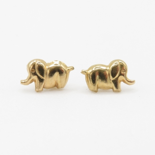 138 - 3 x 9ct gold teddy bear and elephant earrings (1g)