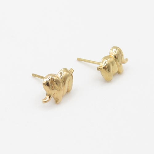 138 - 3 x 9ct gold teddy bear and elephant earrings (1g)