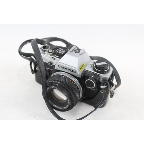 401 - Olympus OM10 SLR Vintage Film Camera Working w/ OM-System 50mm F/1.8 Lens