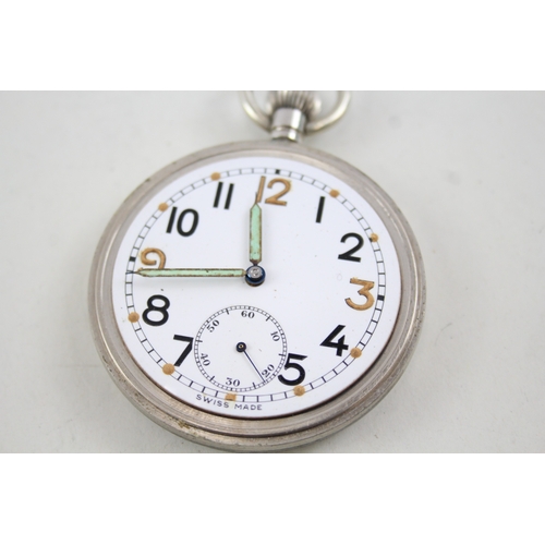 412 - Vintage British Military Issued GSTP Pocket Watch Hand-Wind WATCH RUNS