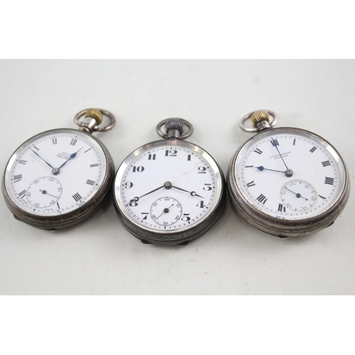 413 - Vintage Mixed Purity Silver Pocket Watches Hand-Wind WATCH RUNS