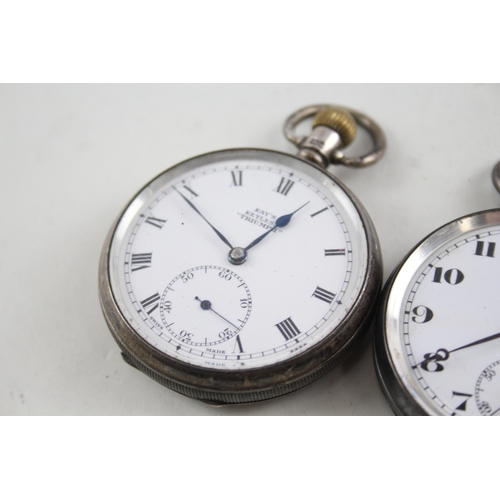 413 - Vintage Mixed Purity Silver Pocket Watches Hand-Wind WATCH RUNS