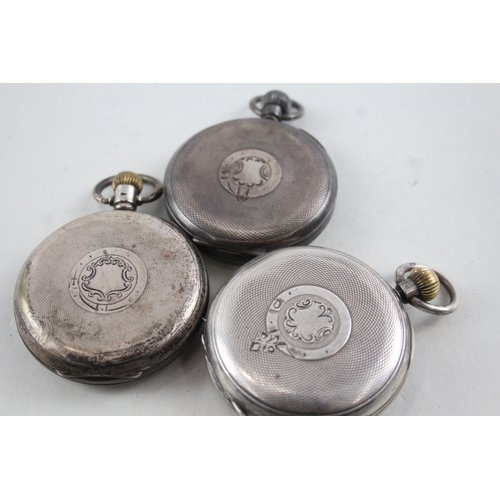 413 - Vintage Mixed Purity Silver Pocket Watches Hand-Wind WATCH RUNS