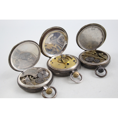 413 - Vintage Mixed Purity Silver Pocket Watches Hand-Wind WATCH RUNS