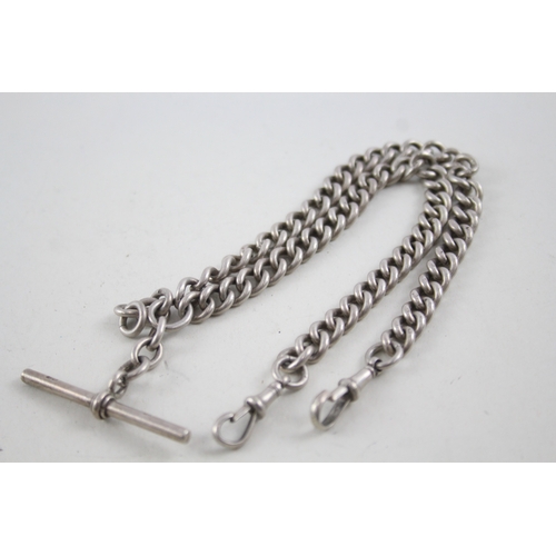 414 - Vintage 925 Silver Pocket Watch Chain T-Bar