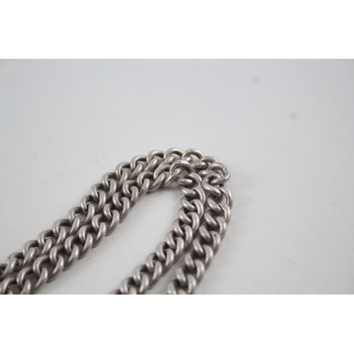 414 - Vintage 925 Silver Pocket Watch Chain T-Bar