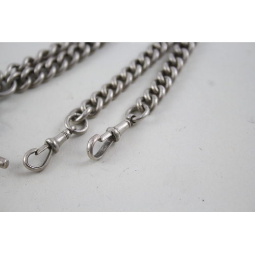 414 - Vintage 925 Silver Pocket Watch Chain T-Bar