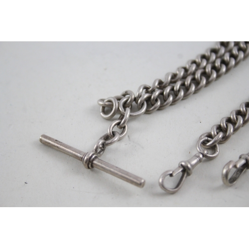 414 - Vintage 925 Silver Pocket Watch Chain T-Bar