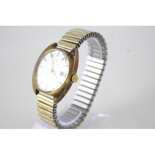 417 - Men's Vintage Tissot Seastar Gold Tone Watch Automatic WATCH RUNS