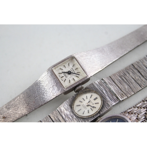 424 - Women's Vintage Silver Watches Hand-Wind Inc. Talis, Marvin Revue WATCH RUNS x 3