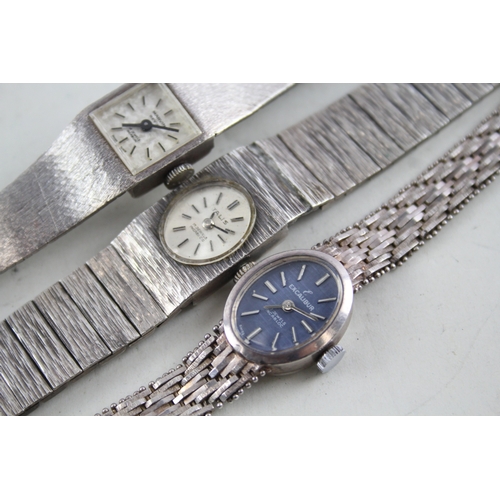 424 - Women's Vintage Silver Watches Hand-Wind Inc. Talis, Marvin Revue WATCH RUNS x 3