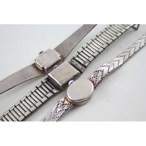 424 - Women's Vintage Silver Watches Hand-Wind Inc. Talis, Marvin Revue WATCH RUNS x 3