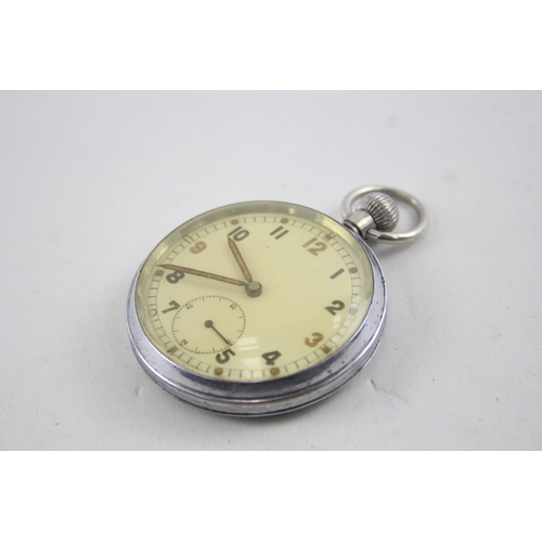 431 - Vintage British Military Issued GSTP Pocket Watch Hand-Wind WATCH RUNS