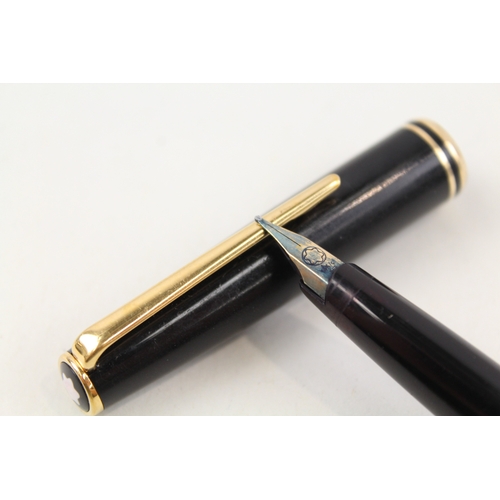 434 - Vintage Montblanc Classic Black Cased Fountain Pen w/ 14ct Gold Nib WRITING