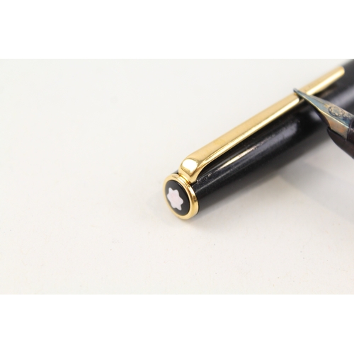 434 - Vintage Montblanc Classic Black Cased Fountain Pen w/ 14ct Gold Nib WRITING