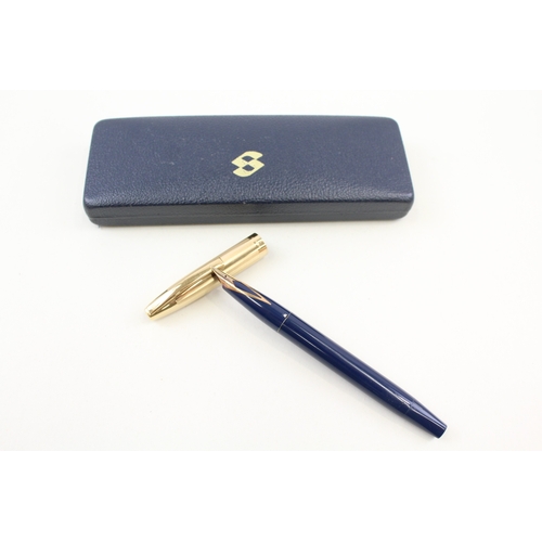 435 - Vintage Parker Sheaffer Navy Fountain Pen w/ 14ct Gold Nib WRITING Boxed