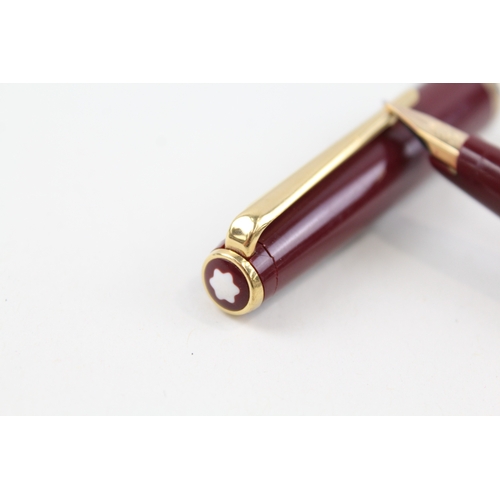 436 - Vintage Montblanc Classic Burgundy Fountain Pen w/ 14ct Gold Nib WRITING