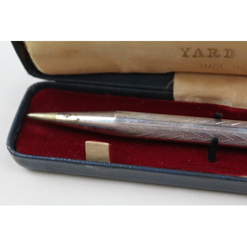 437 - Vintage YARD O LED .925 Sterling Silver Ballpoint Biro Pen & Pencil Boxed (50g)