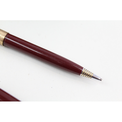 449 - Vintage Parker 51 Burgundy Fountain Pen w/ 14ct Gold Nib, Pencil, Box Etc