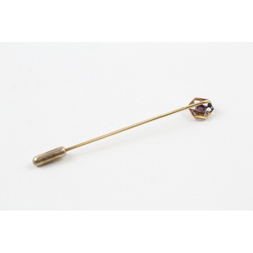 19 - 14ct vintage paste stick pin (1.3g)