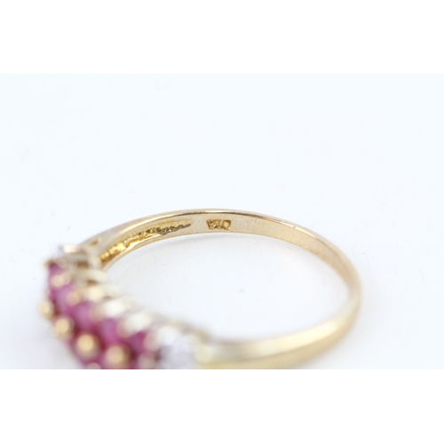 58 - 9ct gold ruby & diamond ring (2.2g) Size  P