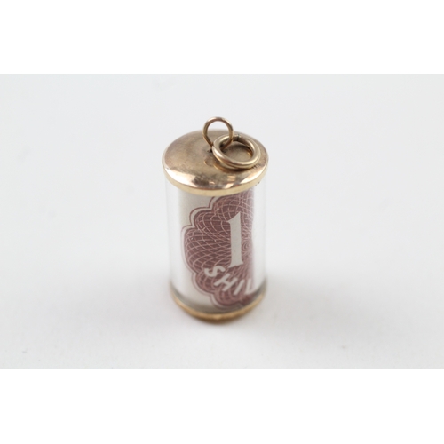 59 - 9ct gold vintage emergency money charm (3g)